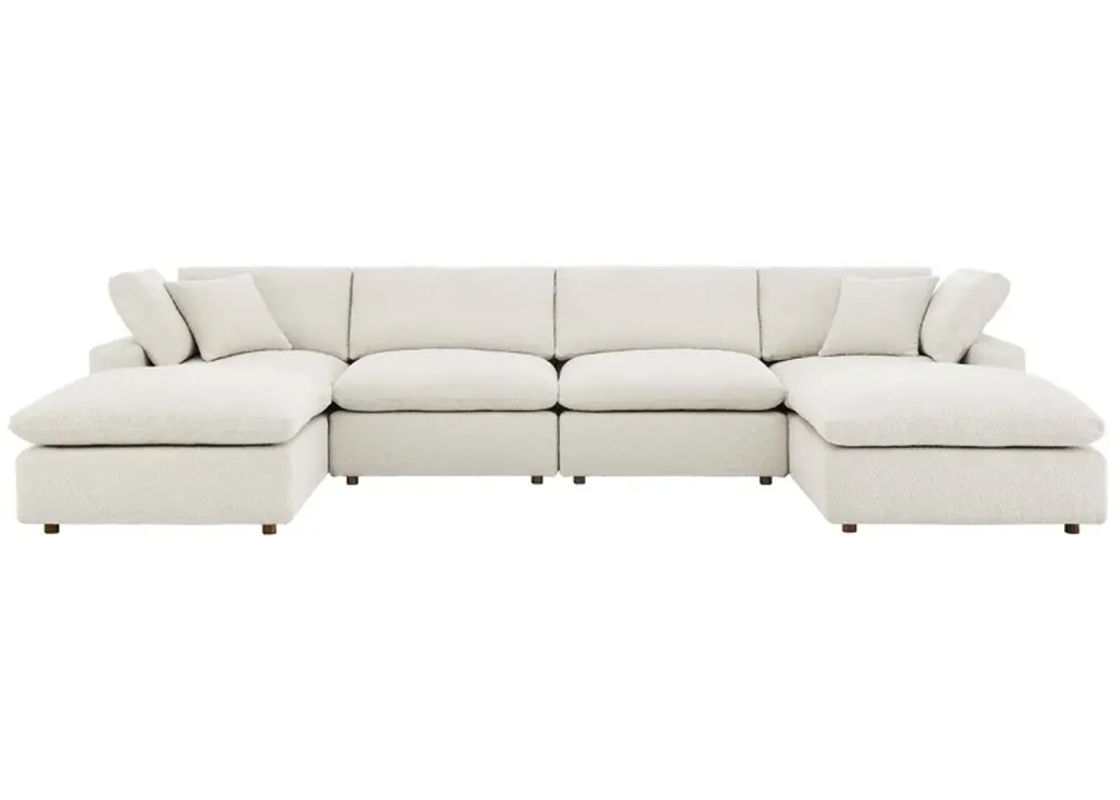 Commix Down Filled Overstuffed Boucle 6-Piece Sectional Sofa