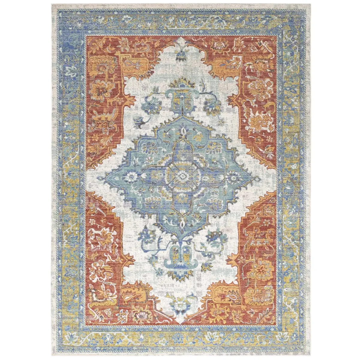 Citlali Distressed Southwestern Aztec 8x10 Area Rug