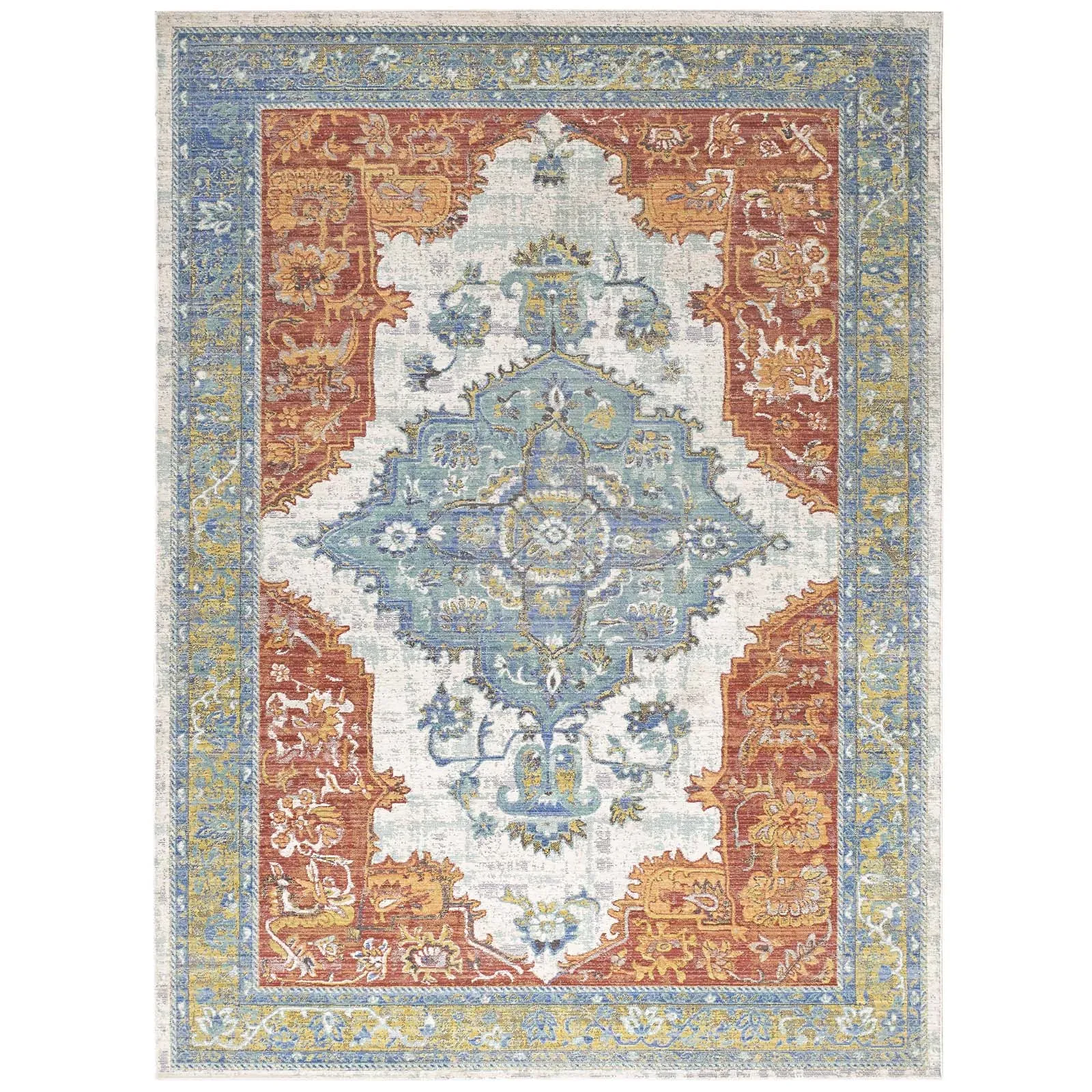 Citlali Distressed Southwestern Aztec 8x10 Area Rug