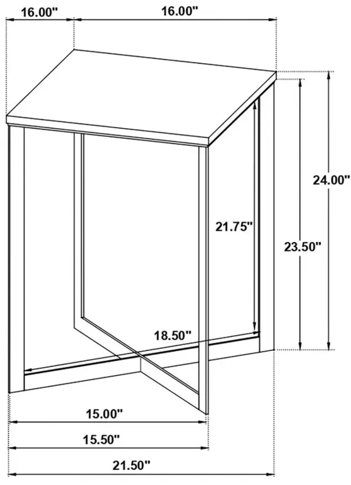 Tobin Square Marble Top End Table White and Black