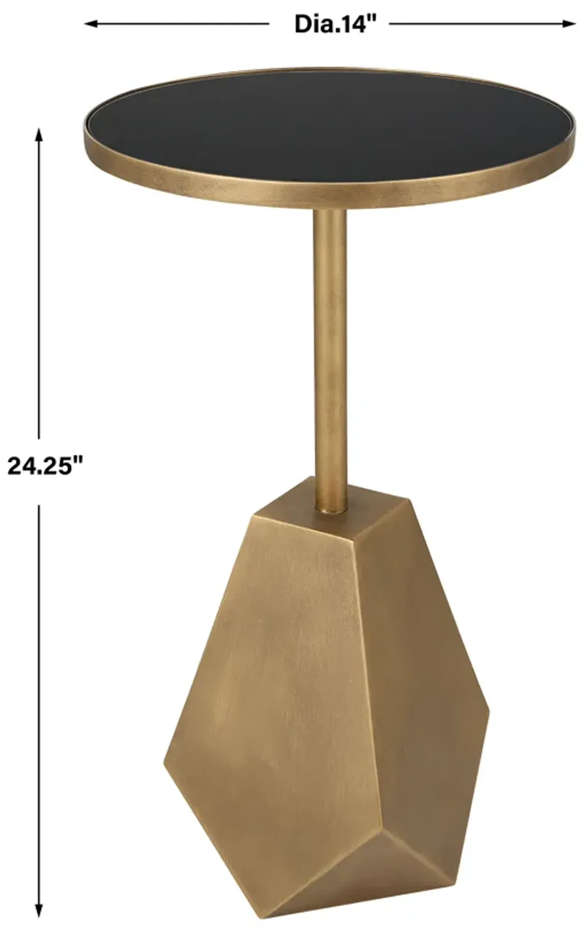 Comet Geometric Bronze Accent Table