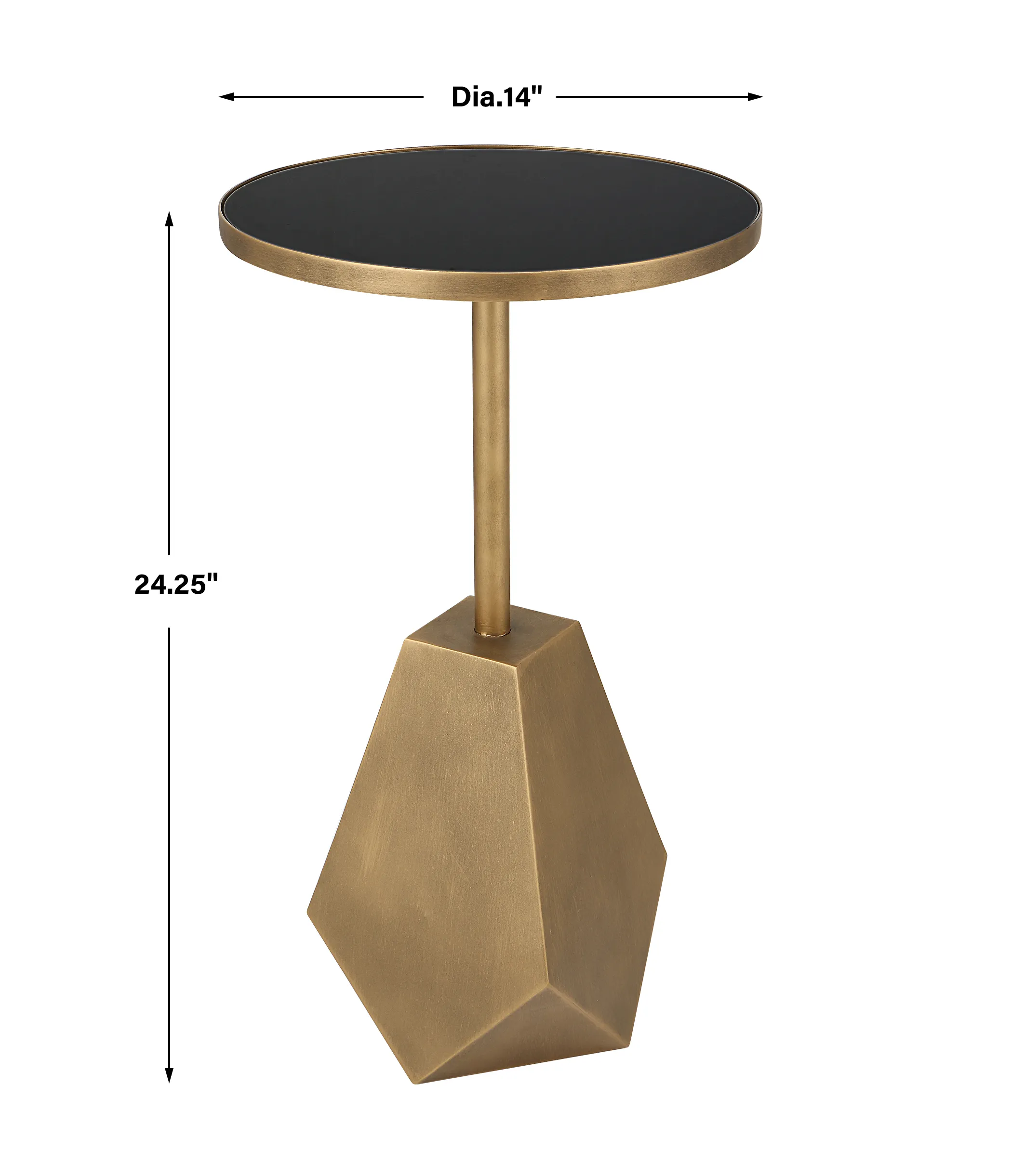 Comet Geometric Bronze Accent Table