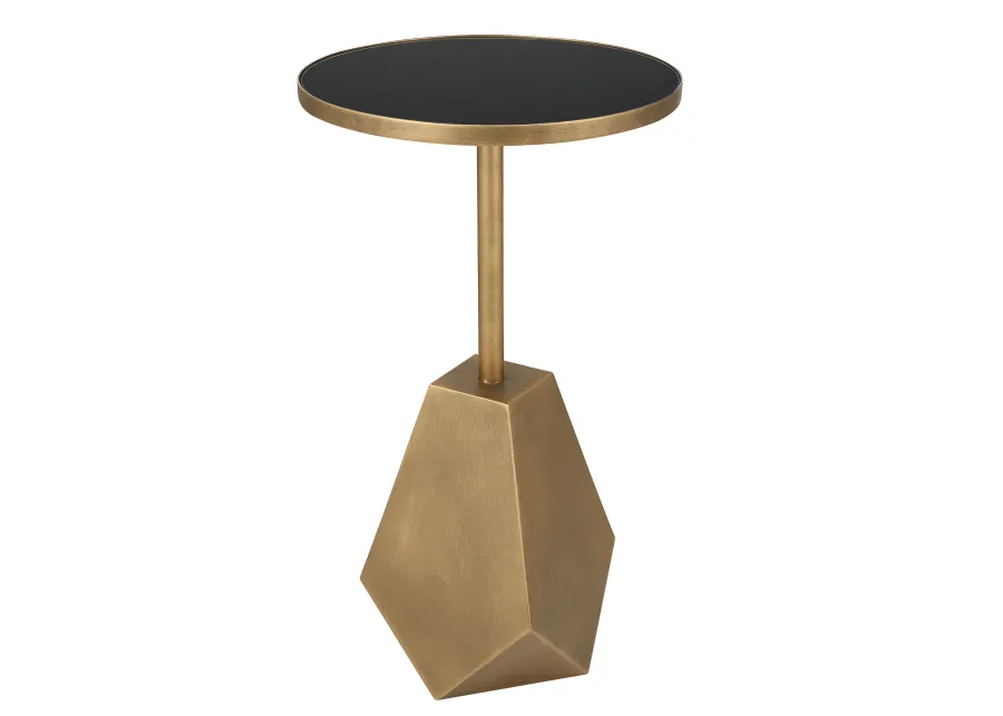 Comet Geometric Bronze Accent Table