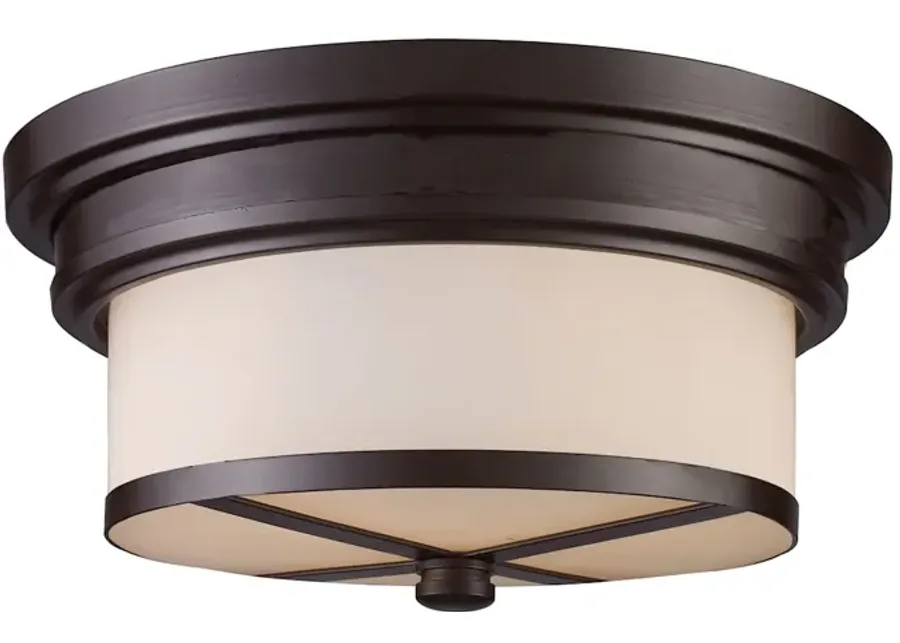 Flushmounts 13" Wide 2-Light Flush Mount - Oiled Bronze