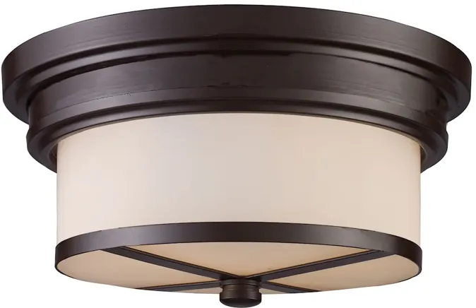 Flushmounts 13" Wide 2-Light Flush Mount - Oiled Bronze