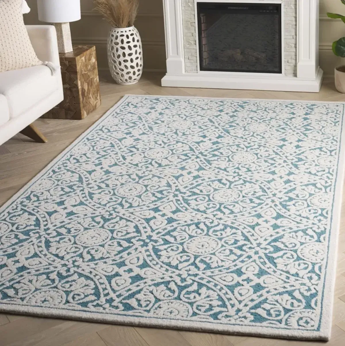 METRO 256 TEAL  6' x 6' Square Square Rug