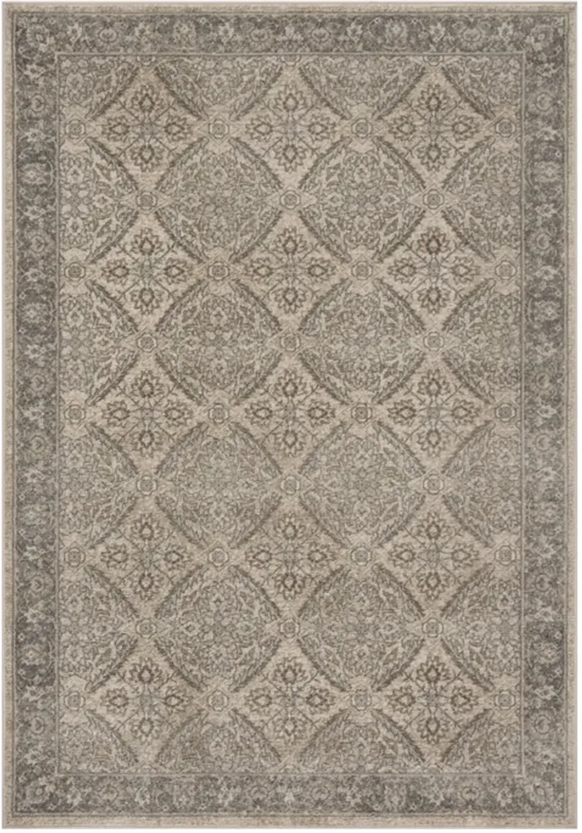 Brentwood 863 Cream / Grey 6' X 9' Medium Rectangle Powerloomed Rug