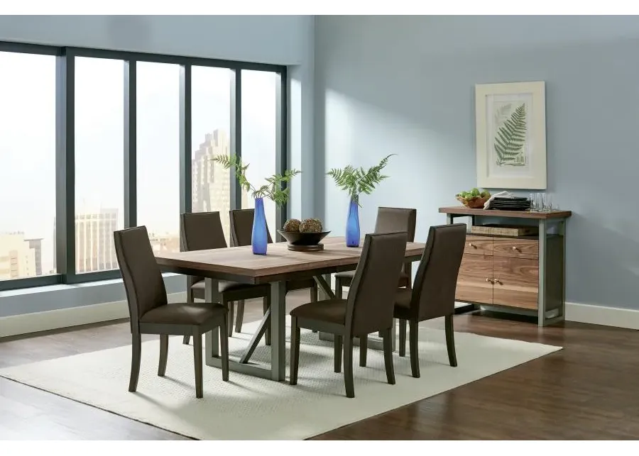 Spring Creek 7-piece Dining Room Set Natural Walnut and Taupe