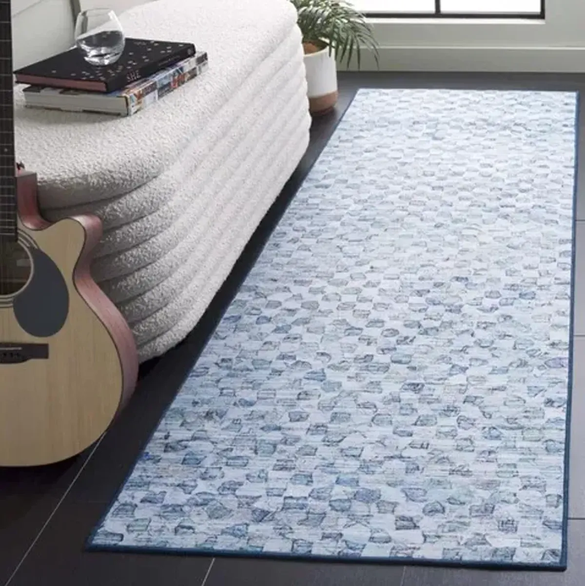 TACOMA 917 Blue  2'-6' X 8' Runner Rug