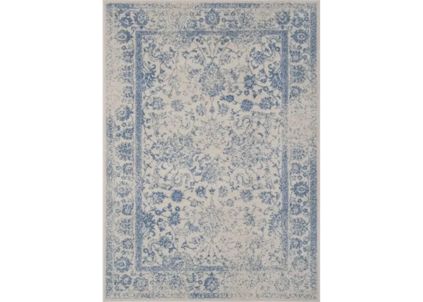 Adirondack Contemporary Ivory / Light Blue 6' X 6' Square Powerloomed Rug