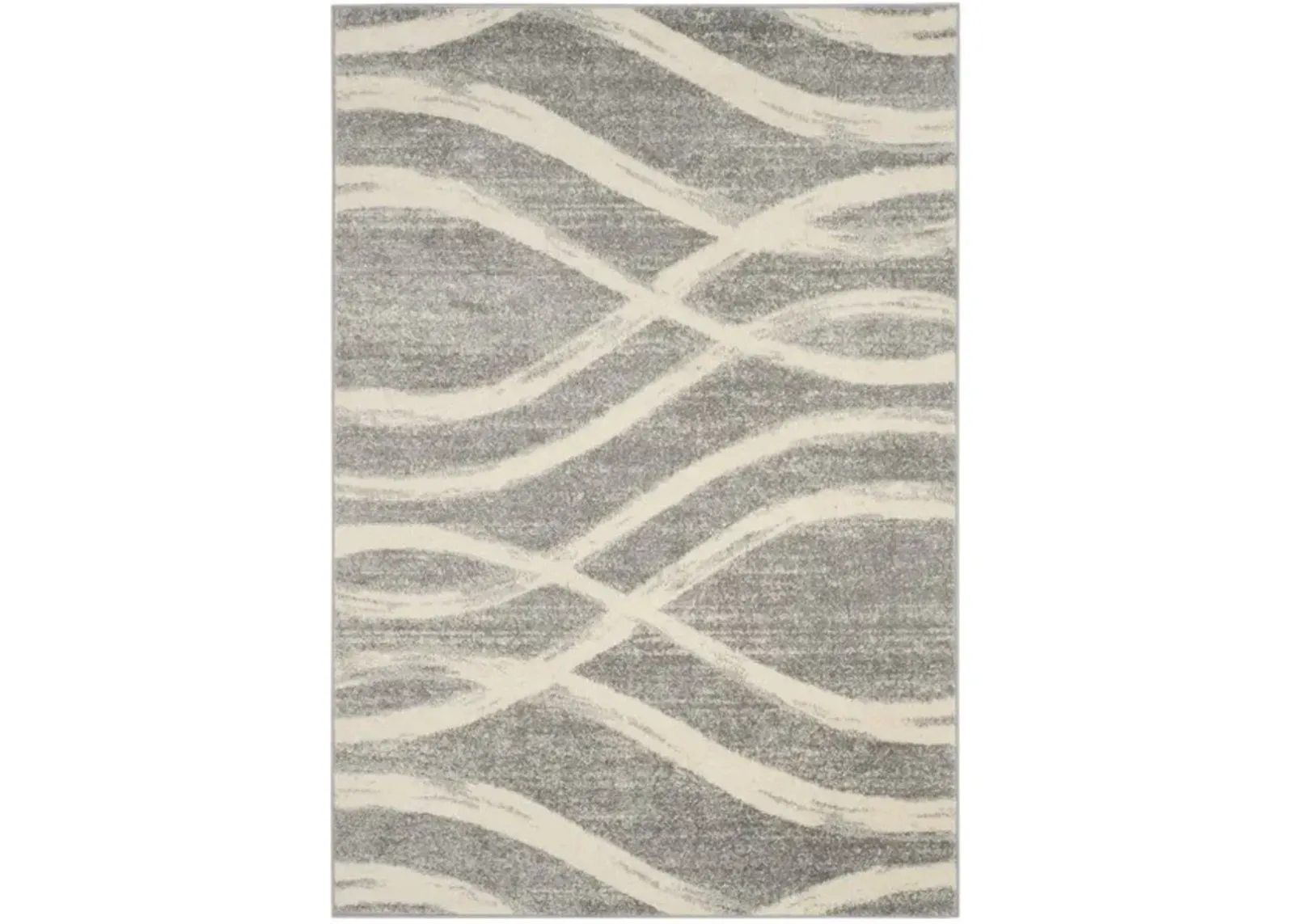 Adirondack Contemporary Grey / Cream 2'-6" X 4' Powerloomed Rug