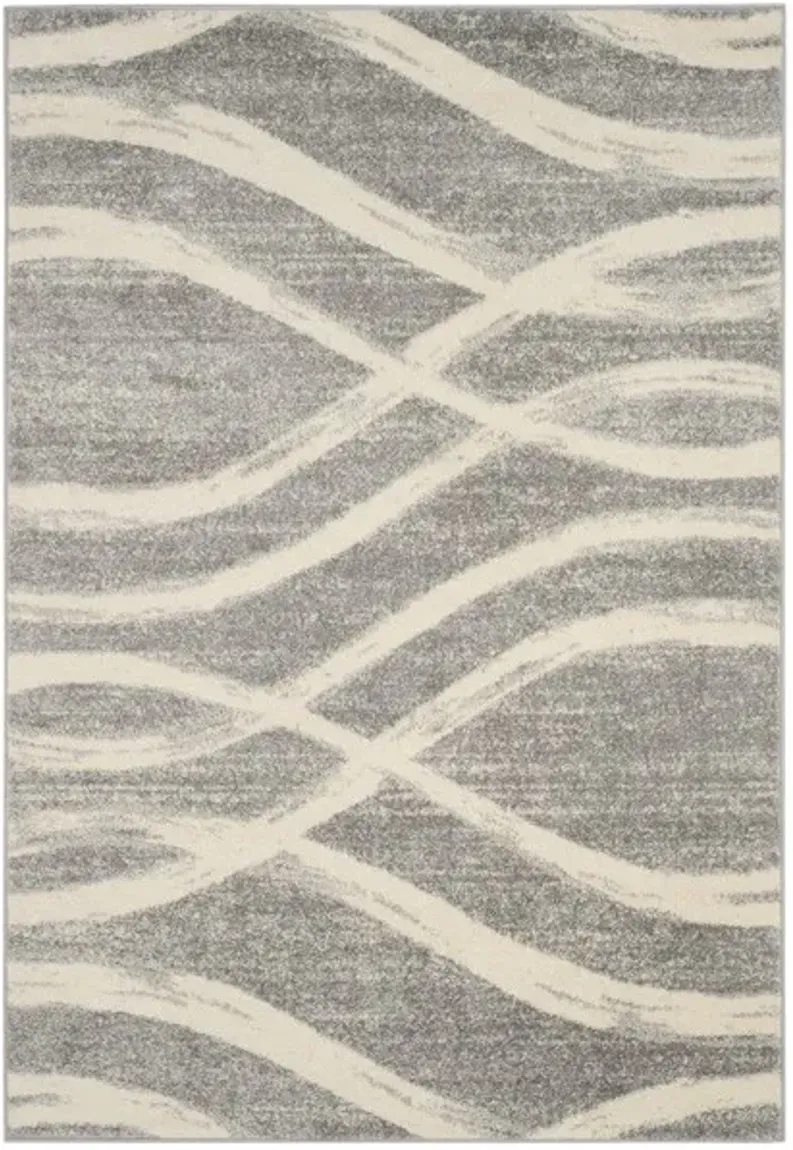 Adirondack Contemporary Grey / Cream 2'-6" X 4' Powerloomed Rug