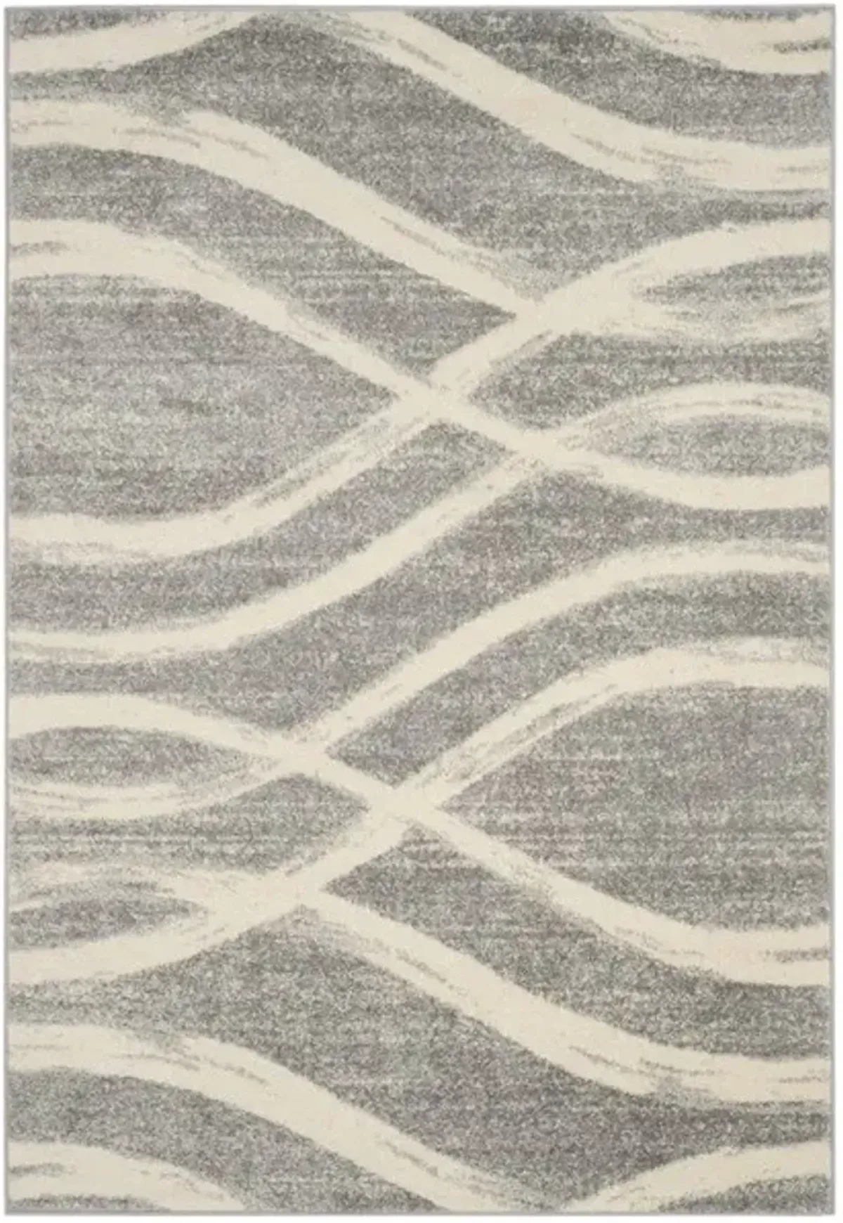 Adirondack Contemporary Grey / Cream 2'-6" X 4' Powerloomed Rug