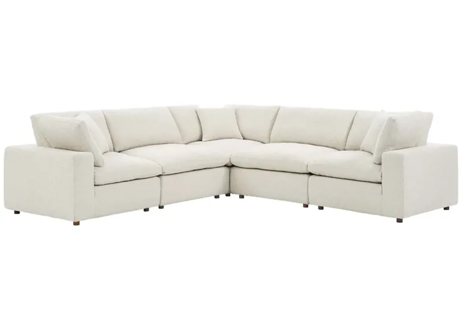 Commix Down Filled Overstuffed Boucle 5-Piece Sectional Sofa