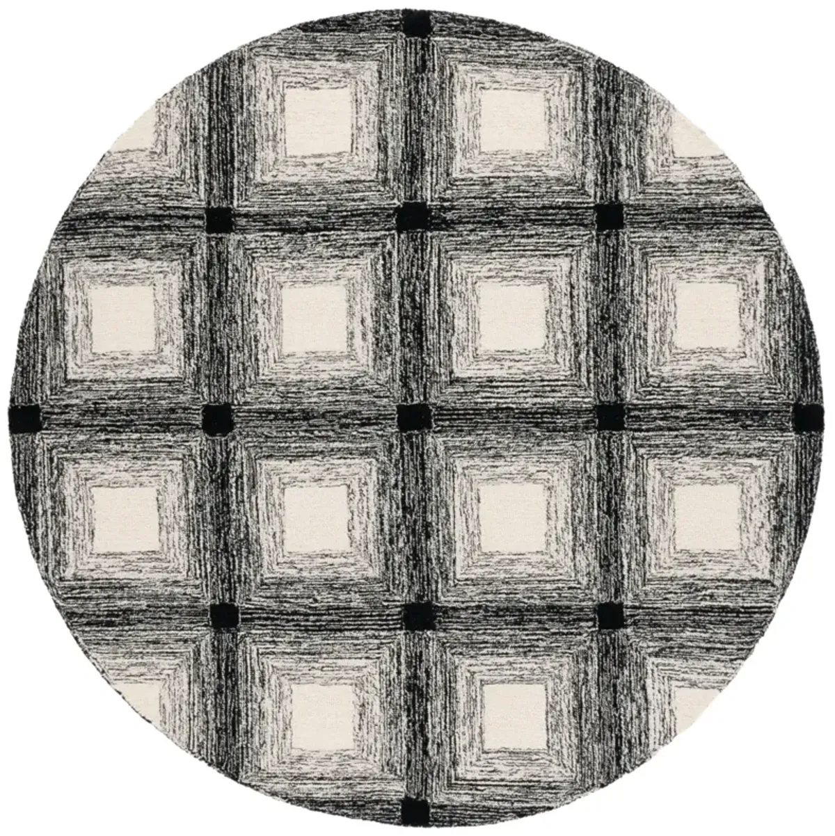 METRO 471 CHARCOAL  6' x 6' Round Round Rug