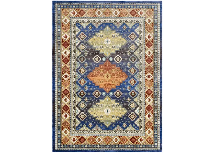 Atzi  Distressed 
Southwestern Diamond Floral 5x8 Area Rug