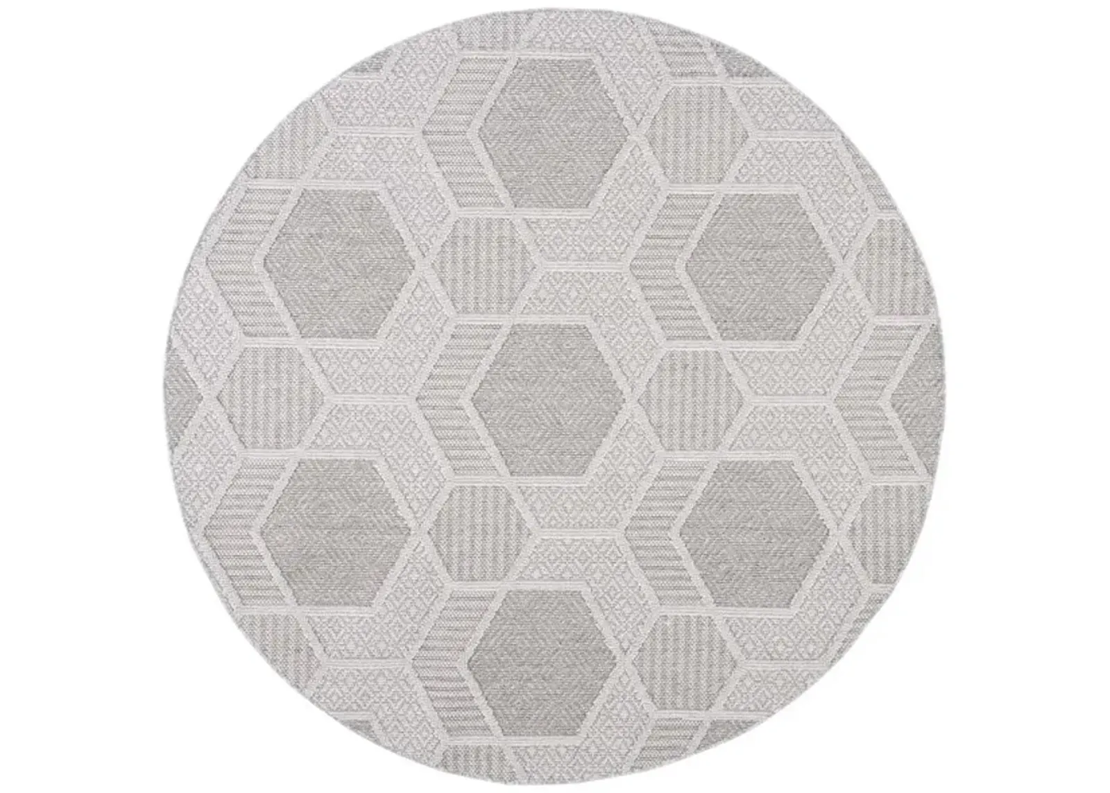 GLOBAL 406 Grey  6'-7' X 6'-7' Round Round Rug