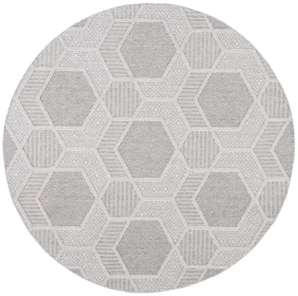 GLOBAL 406 Grey  6'-7' X 6'-7' Round Round Rug