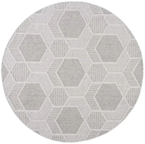 GLOBAL 406 Grey  6'-7' X 6'-7' Round Round Rug