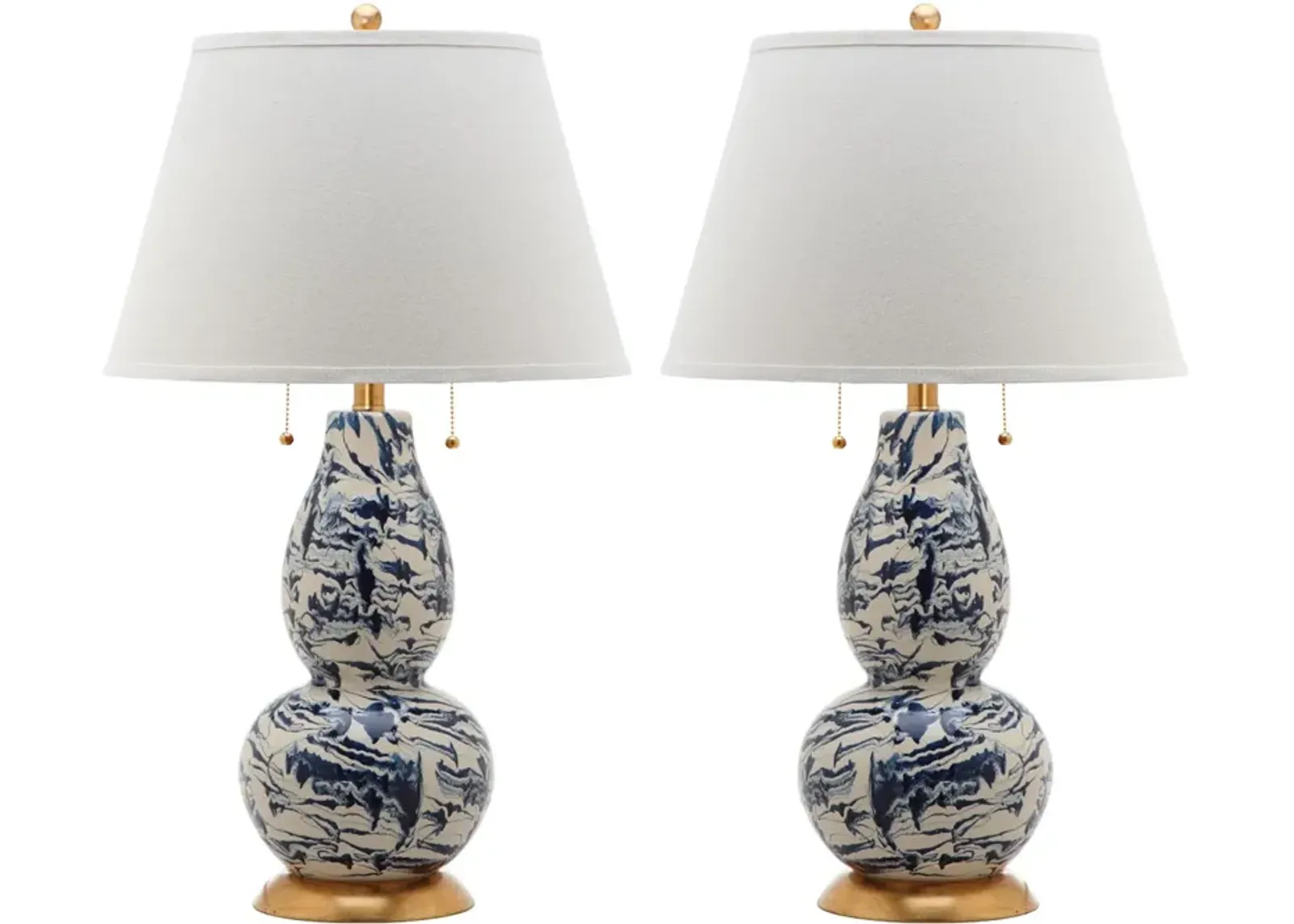 Color Swirls  28-Inch H Glass Table Lamp - Set of 2