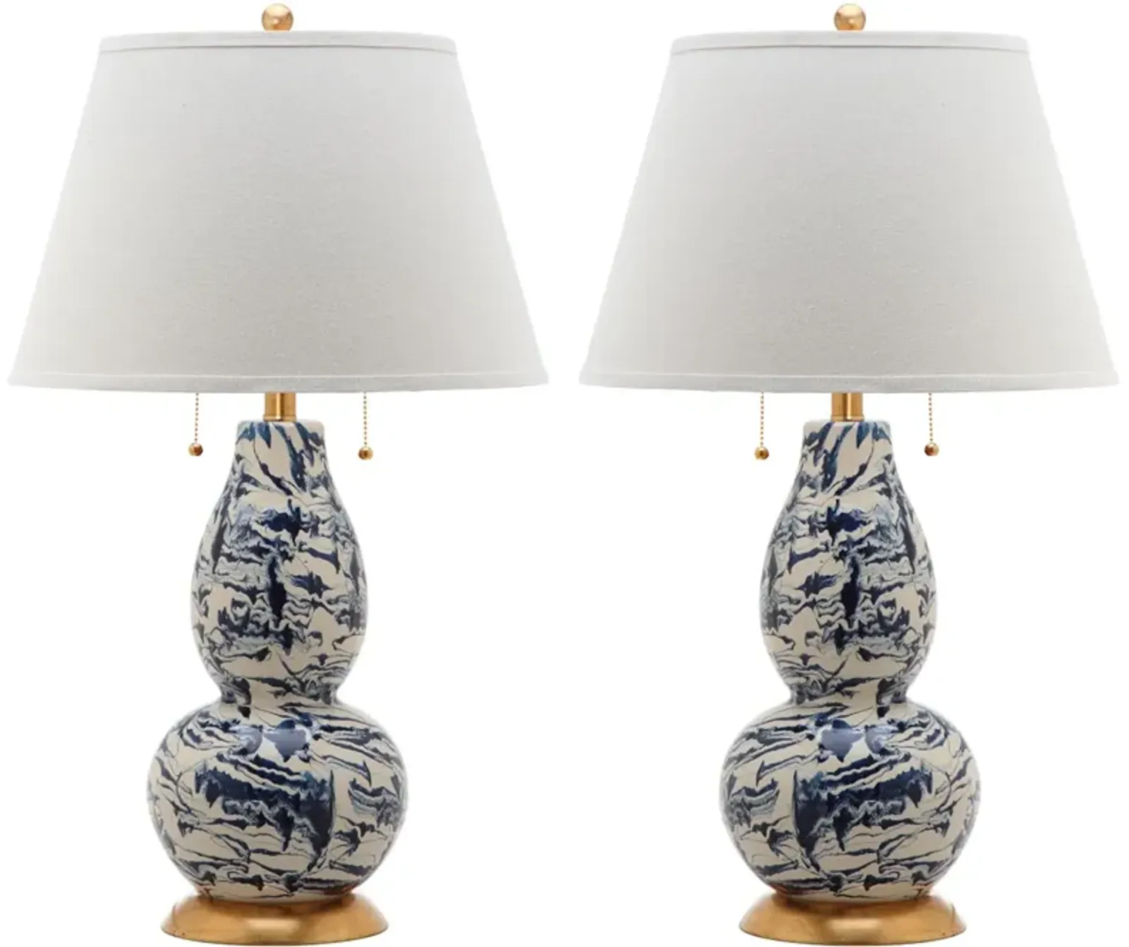 Color Swirls  28-Inch H Glass Table Lamp - Set of 2