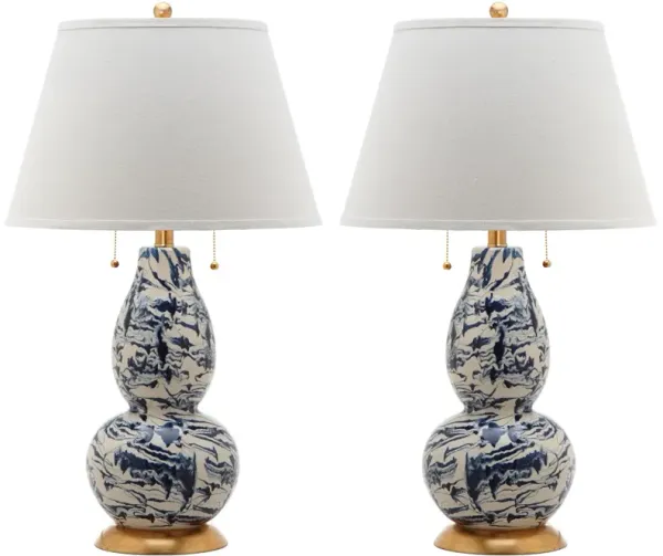 Color Swirls  28-Inch H Glass Table Lamp - Set of 2