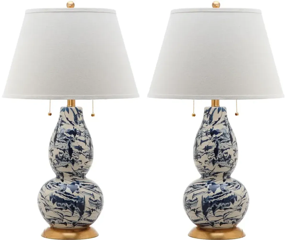 Color Swirls  28-Inch H Glass Table Lamp - Set of 2