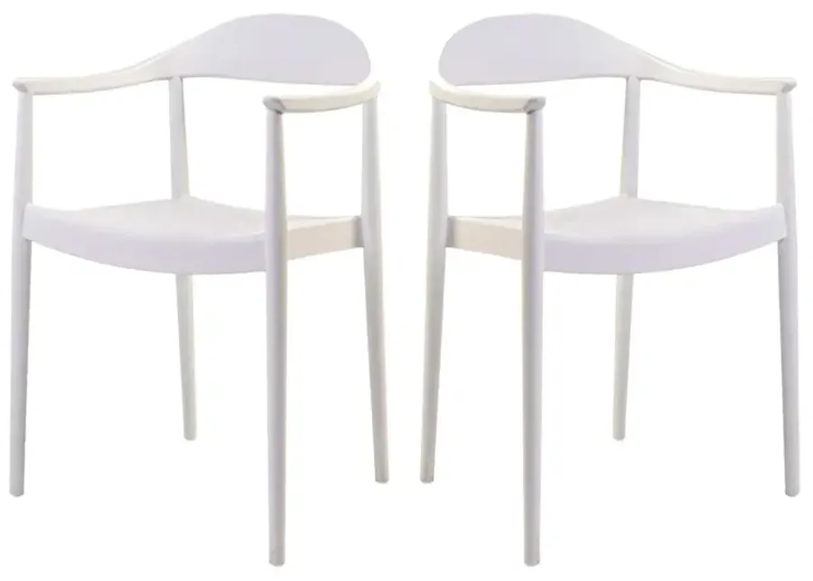 Kennedy Set of 4 Stackable Armchair-White