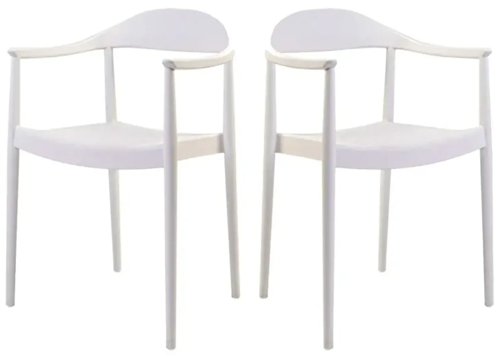 Kennedy Set of 4 Stackable Armchair-White