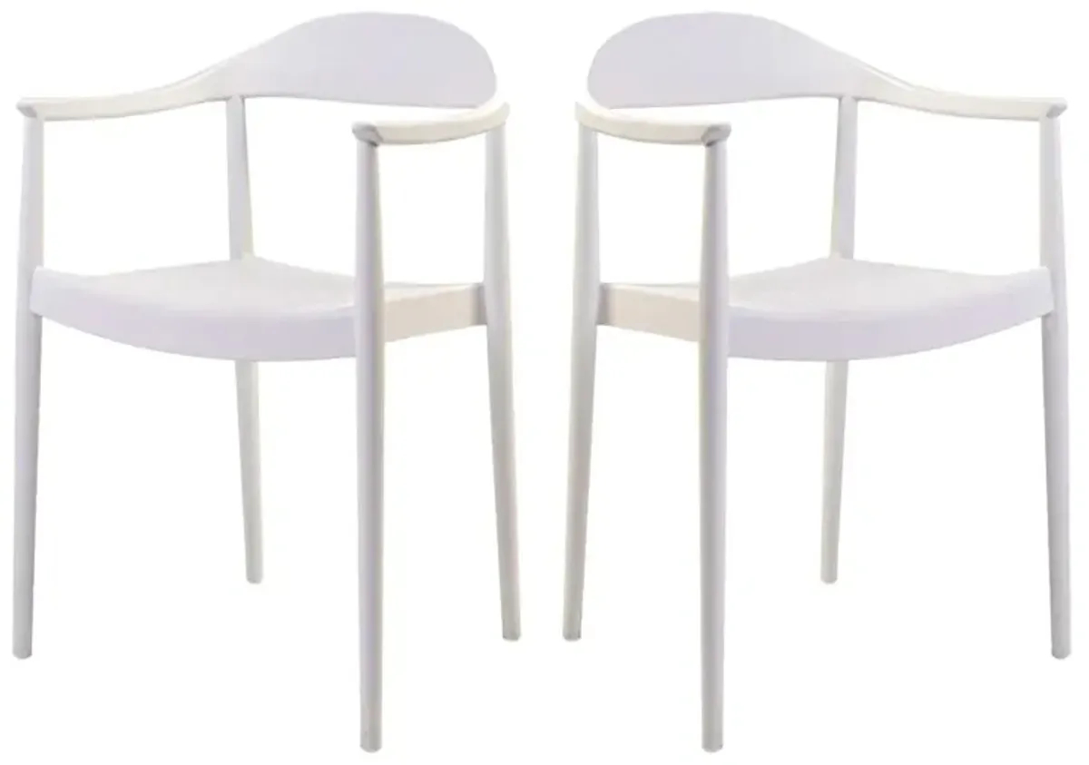 Kennedy Set of 4 Stackable Armchair-White