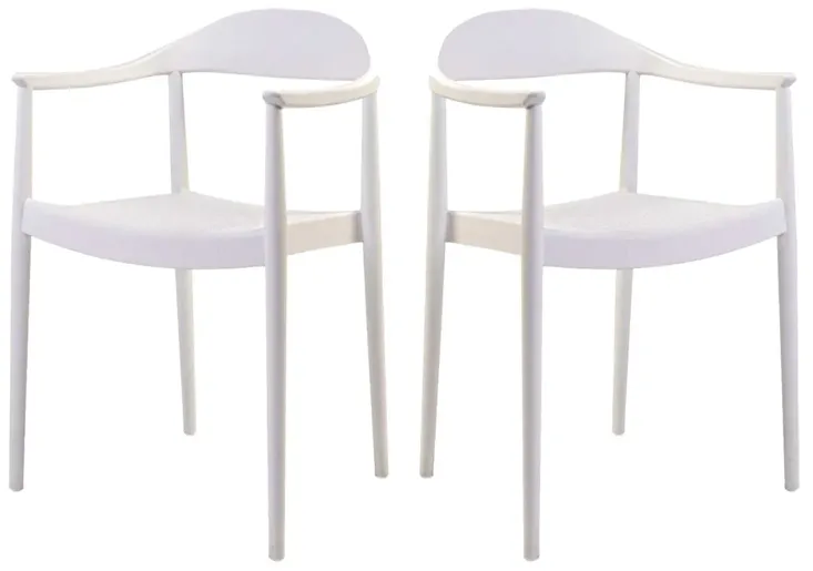 Kennedy Set of 4 Stackable Armchair-White