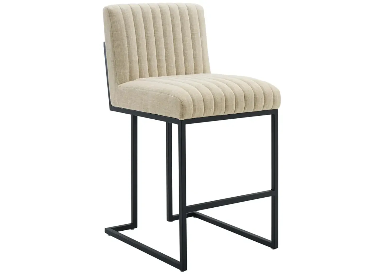 Indulge Channel Tufted Fabric Counter Stool