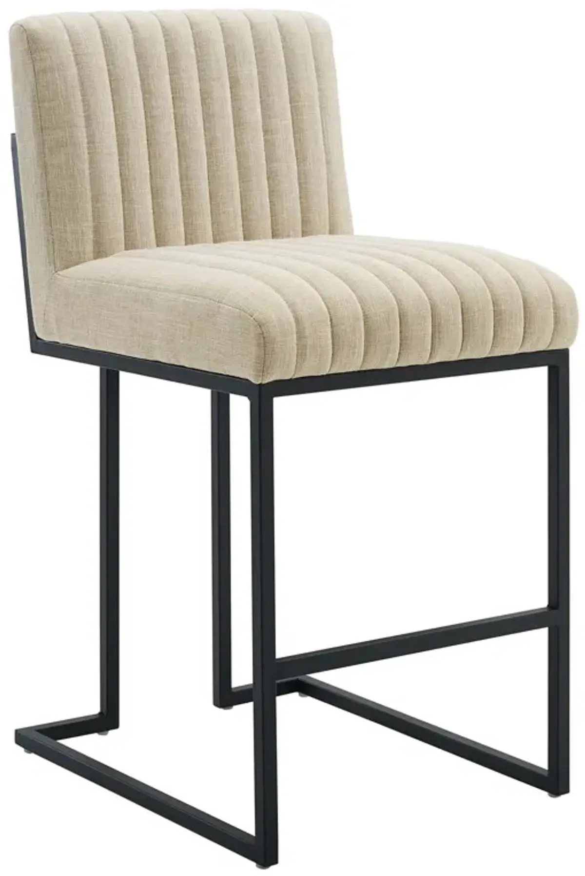 Indulge Channel Tufted Fabric Counter Stool