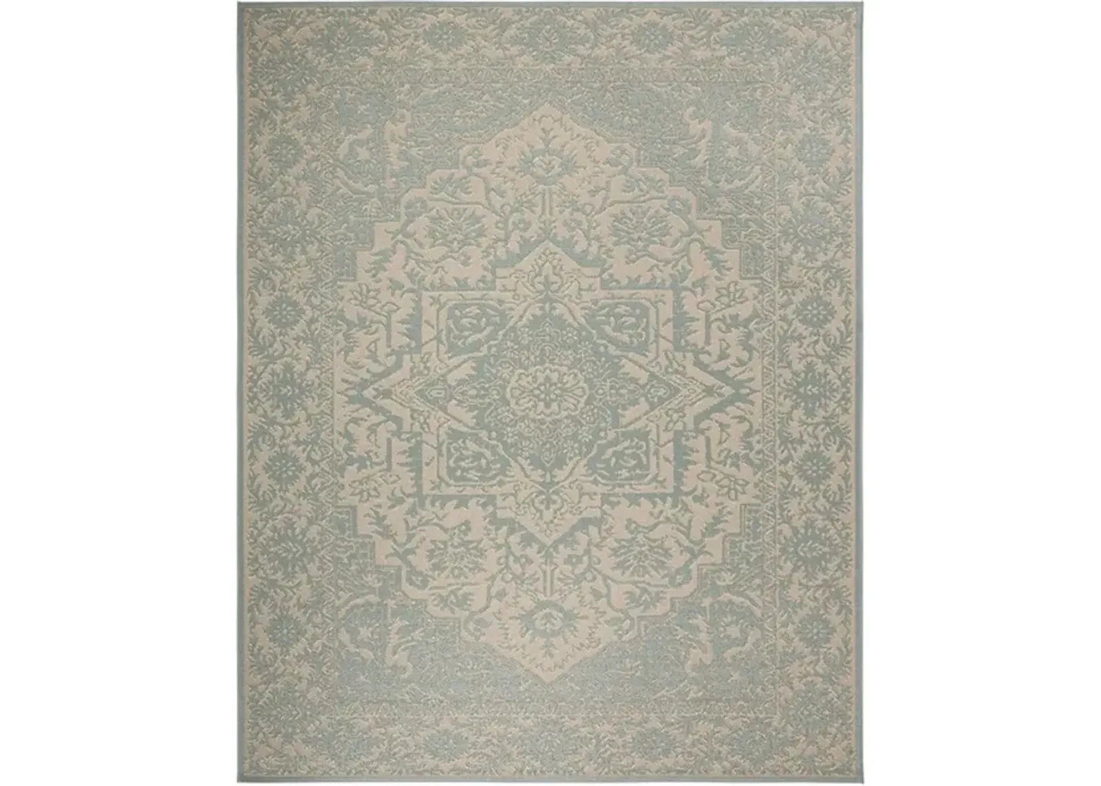 LINDEN 139 Collection LND139L-8 Cream / Aqua 8' X 10'