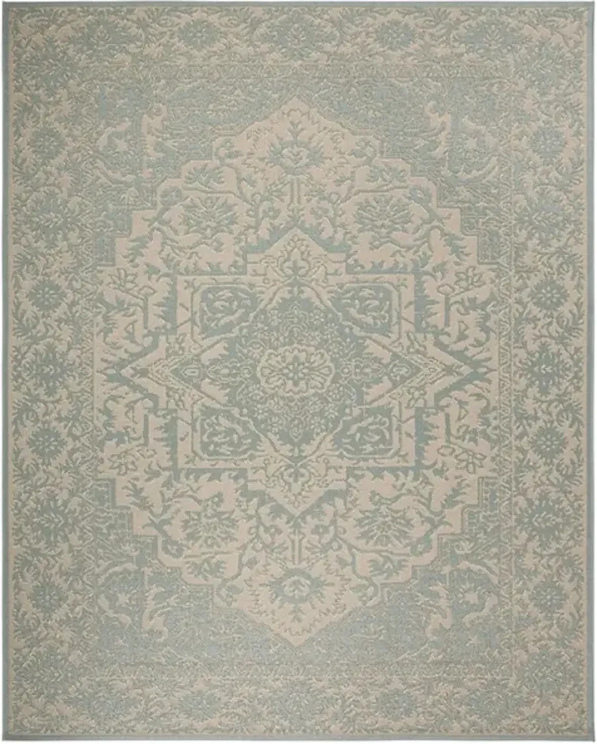 LINDEN 139 Collection LND139L-8 Cream / Aqua 8' X 10'