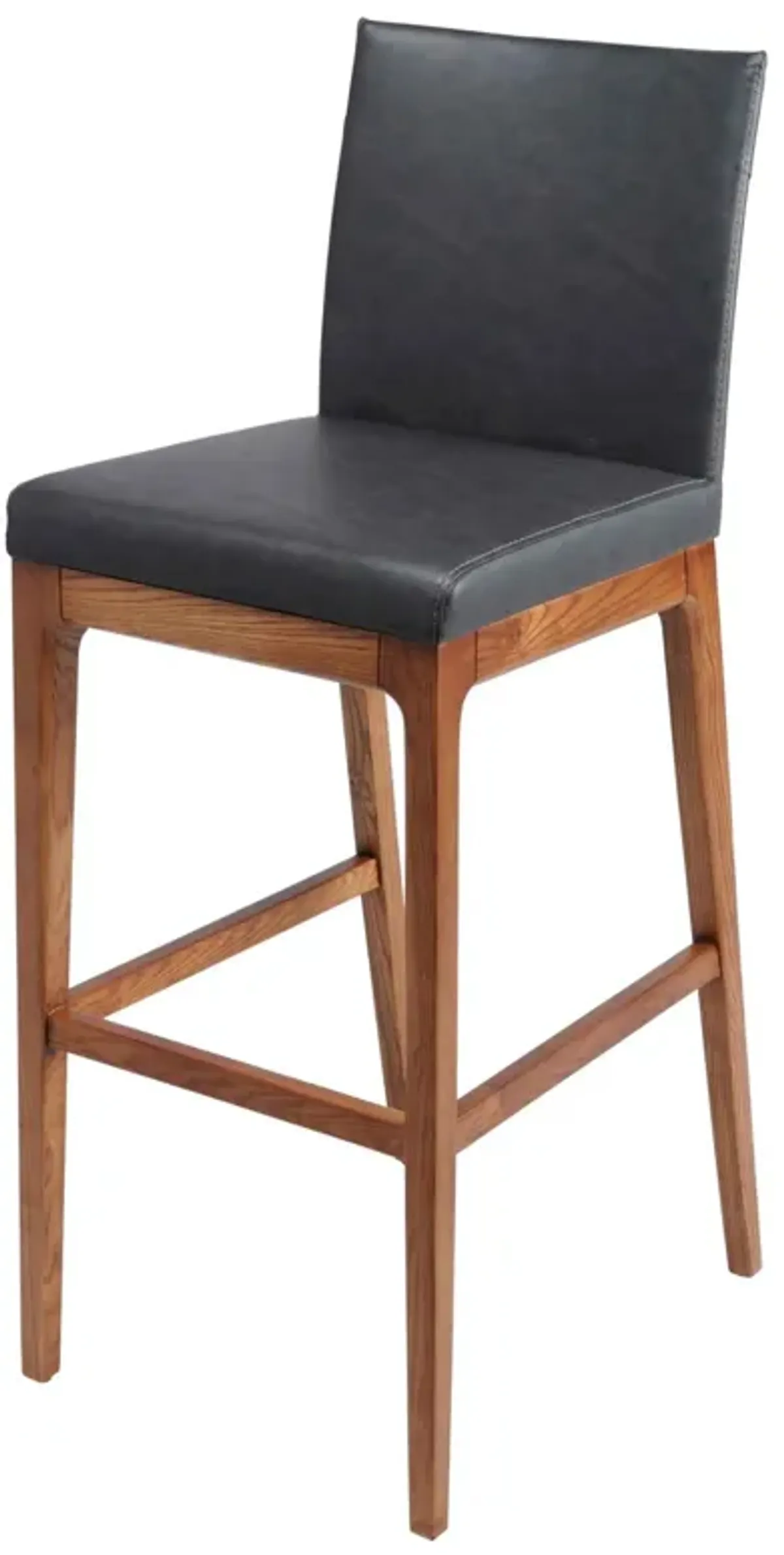 Devon  Faux Leather Counter stool Walnut Legs, Antique Gray  - Set of 2