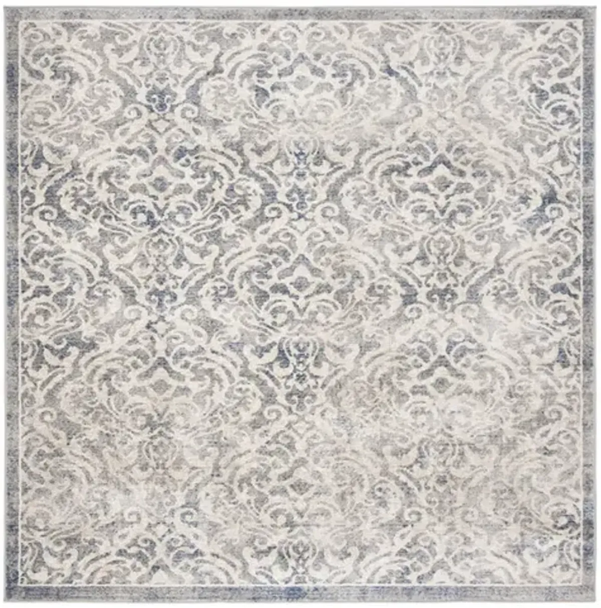 Brentwood 810 Light Grey / Blue 3' X 3' Square Square Powerloomed Rug