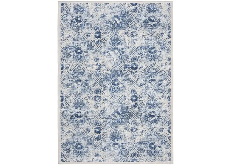 Brentwood 862 Cream / Blue 4' X 6' Small Rectangle Powerloomed Rug