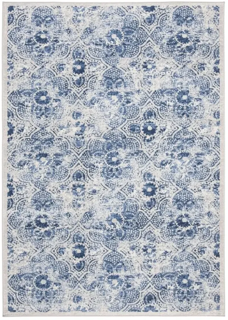 Brentwood 862 Cream / Blue 4' X 6' Small Rectangle Powerloomed Rug