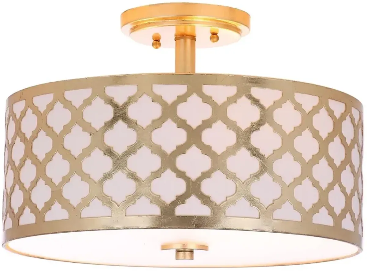 Kora Quatrefoil 3 Light 15-Inch Dia Gold Flush Mount