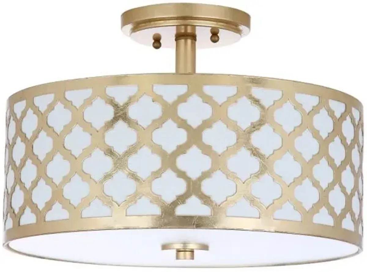 Kora Quatrefoil 3 Light 15-Inch Dia Gold Flush Mount