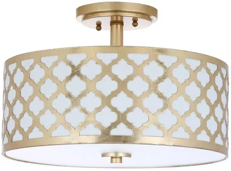 Kora Quatrefoil 3 Light 15-Inch Dia Gold Flush Mount