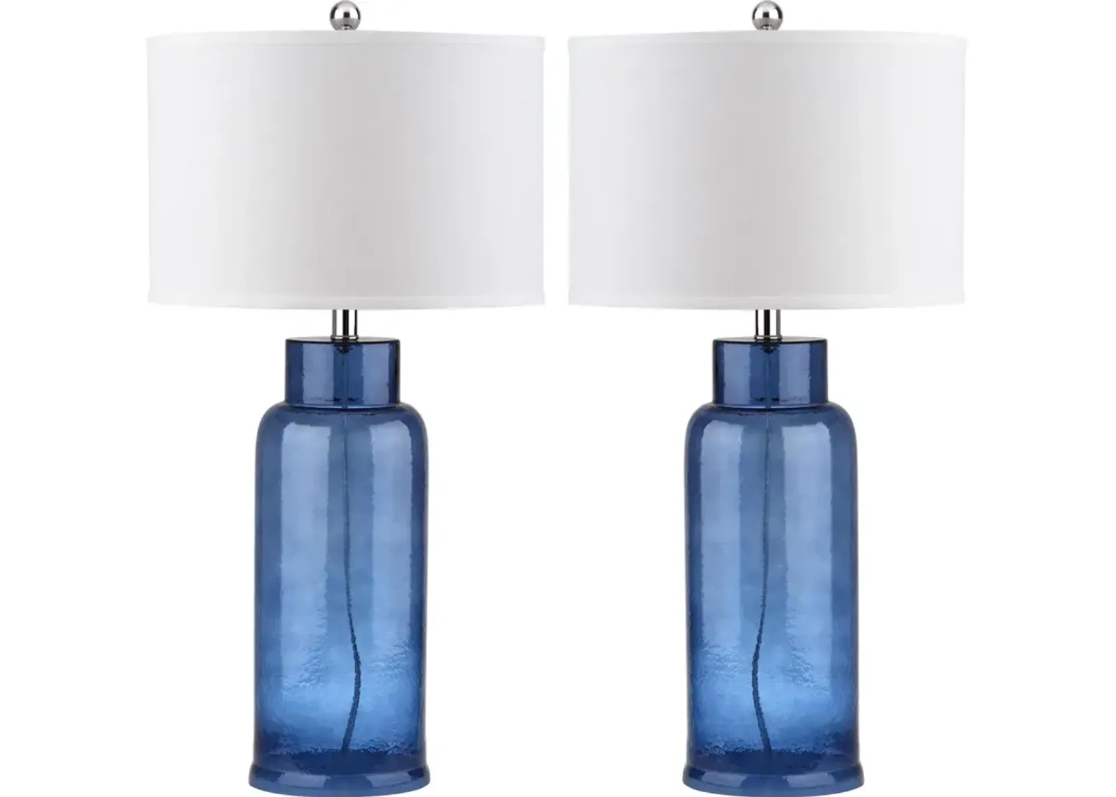 BOTTLE GLASS, 30.5 INCH, BLUE, GLASS/IRON TABLE LAMP SET OF 2 W/ USB PORT?