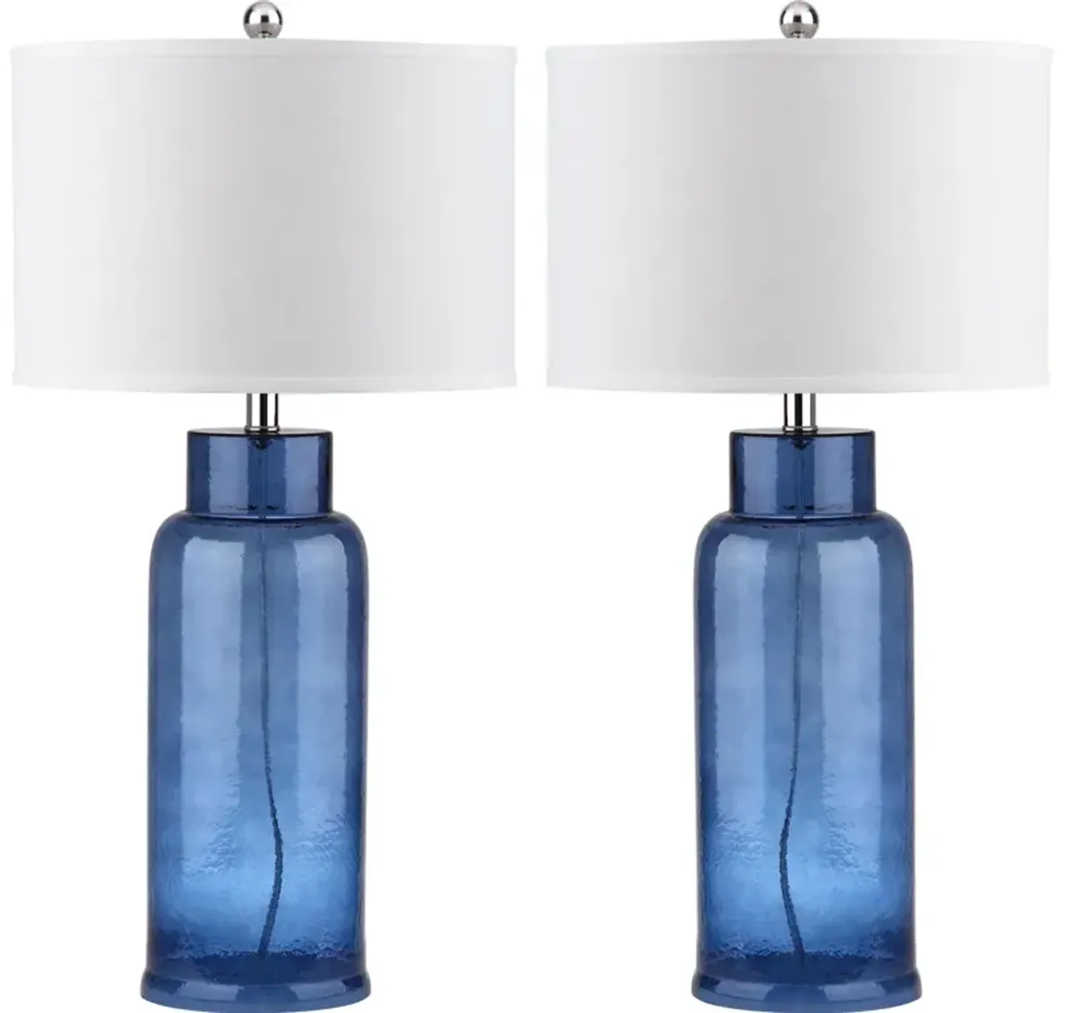 BOTTLE GLASS, 30.5 INCH, BLUE, GLASS/IRON TABLE LAMP SET OF 2 W/ USB PORT?