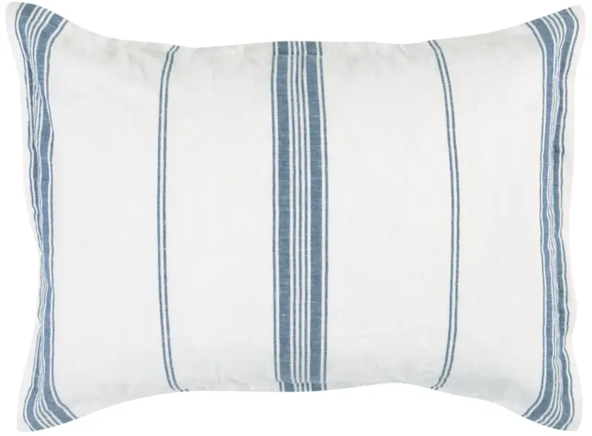 Brooke Blue Stripe Linen Cashmere Standard Sham