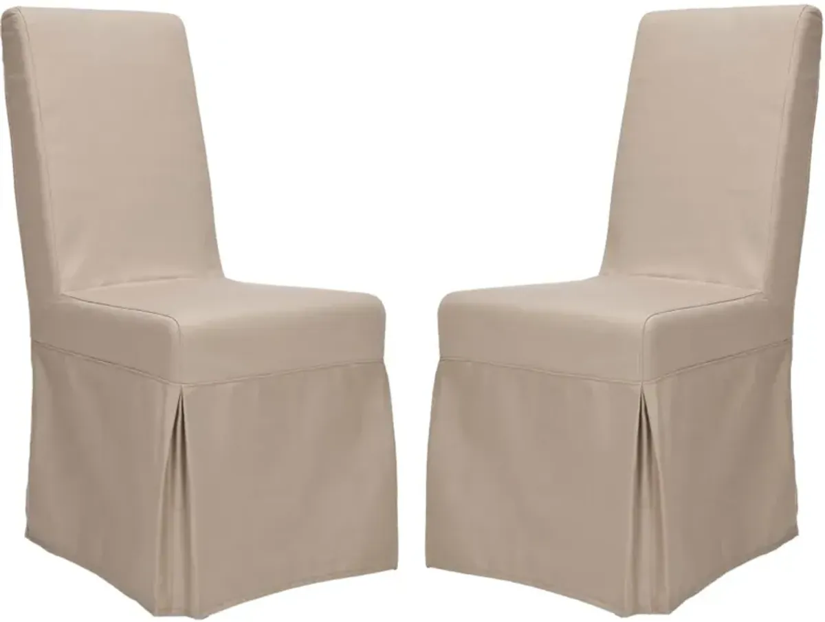 ADRIANNA 19''H LINEN SLIPCOVER CHAIR (SET OF 2)