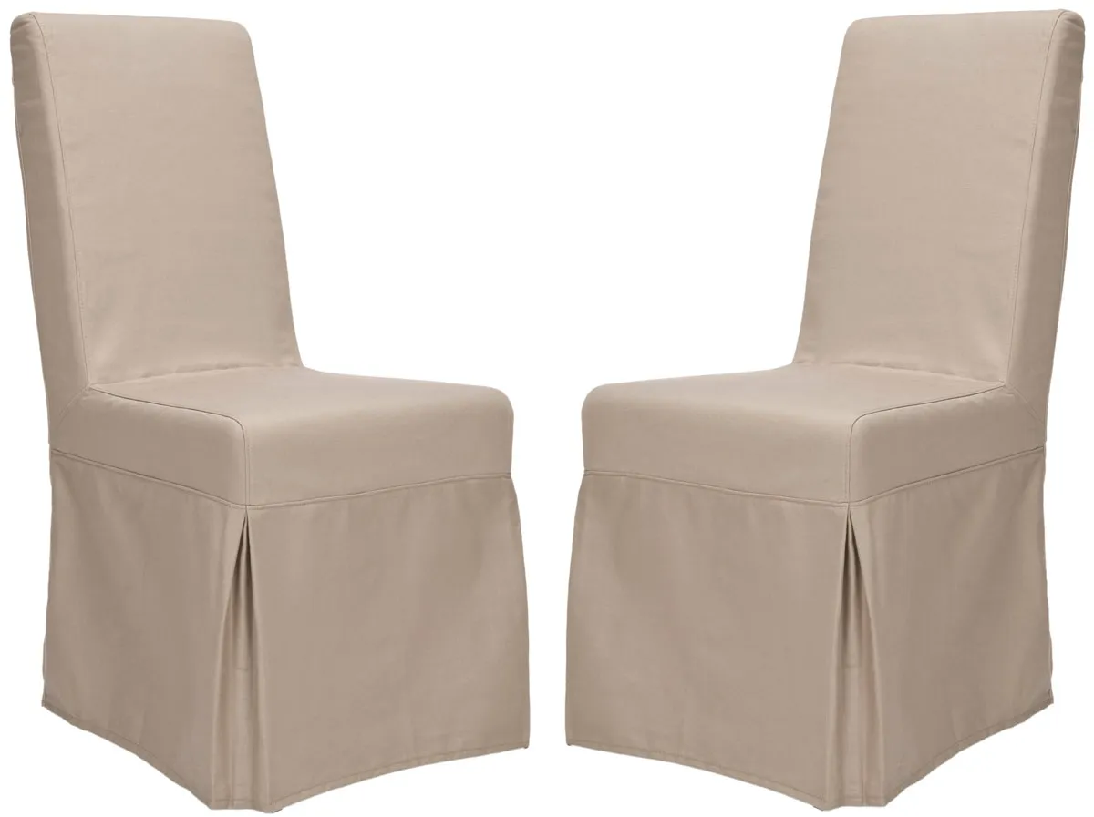 ADRIANNA 19''H LINEN SLIPCOVER CHAIR (SET OF 2)