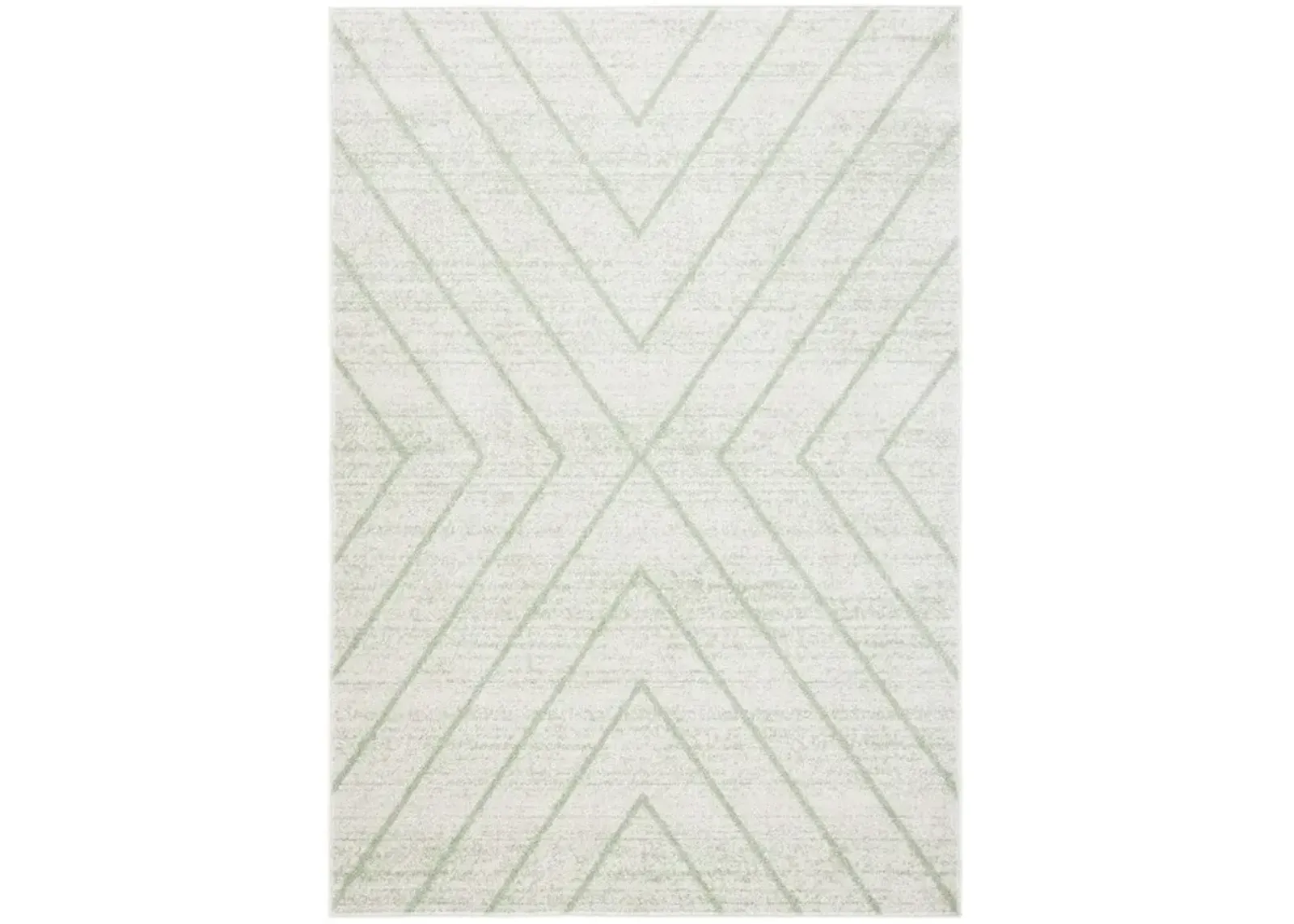 ADIRONDACK Contemporary Ivory / Sage 5'-1" X 7'-6" Powerloomed Rug