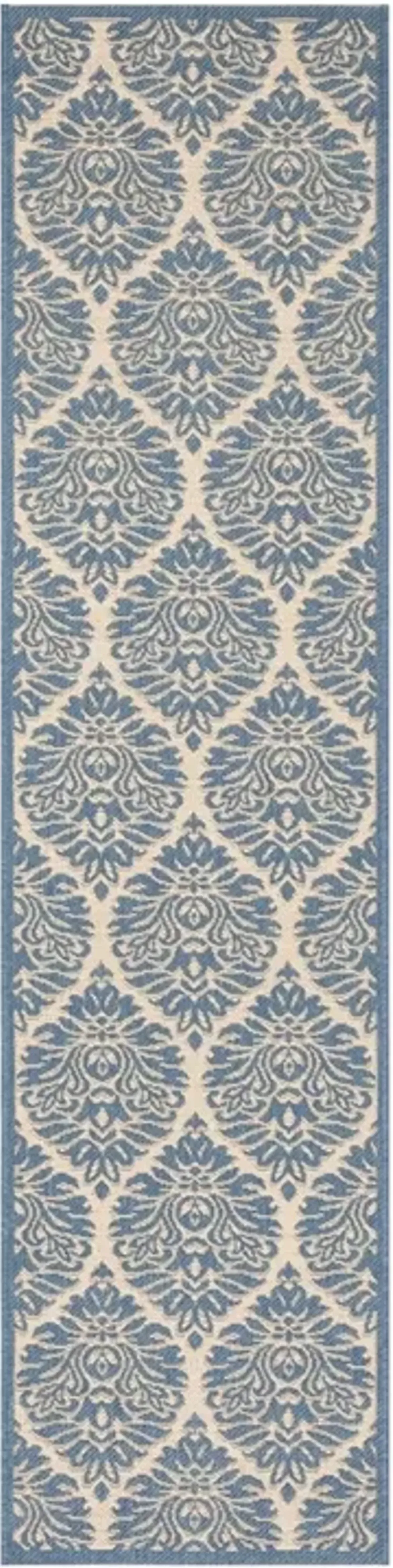 Safavieh BEACH HOUSE Collection BHS135N-28 Cream / Blue 2'-2" X 8'