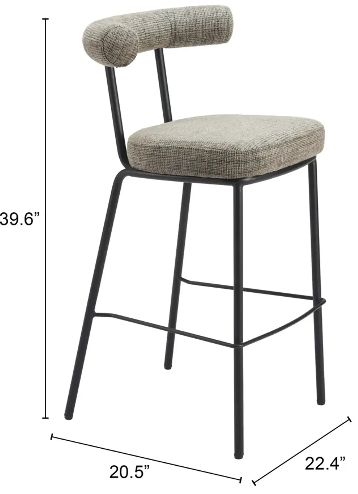 Kede Barstool Green Tweed